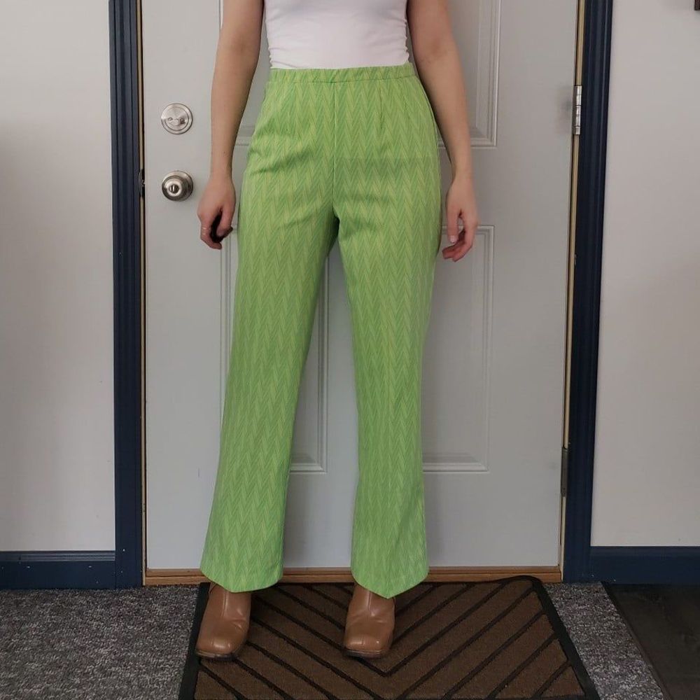 70s Green and‎ Lime Pleated Pants